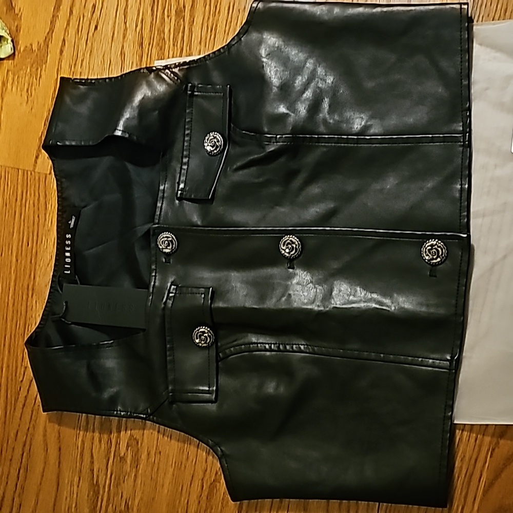 Leather Like Crop Top